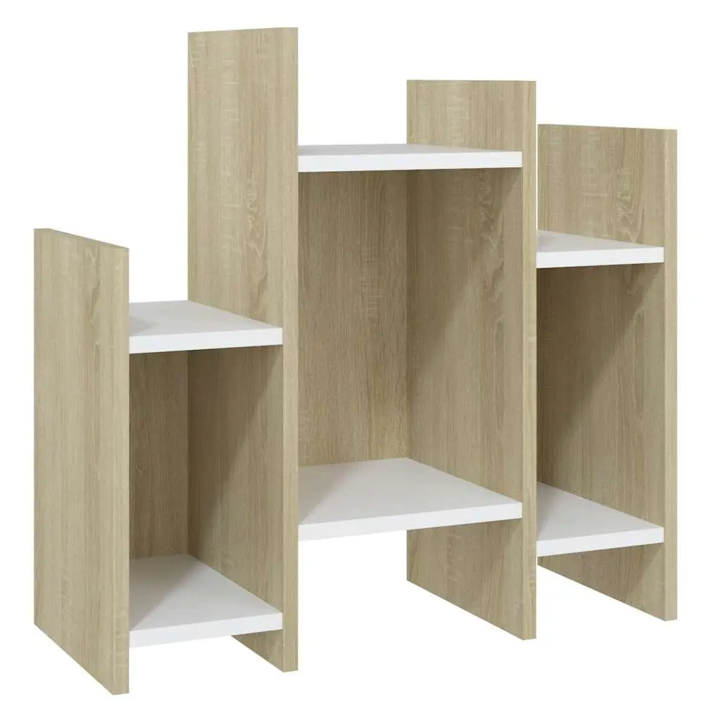 Brown Sonoma Oak Side Cabinet with 6 Shelves