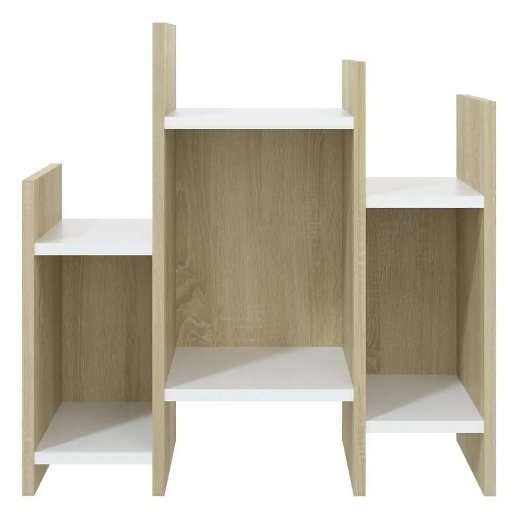 Brown Sonoma Oak Side Cabinet with 6 Shelves