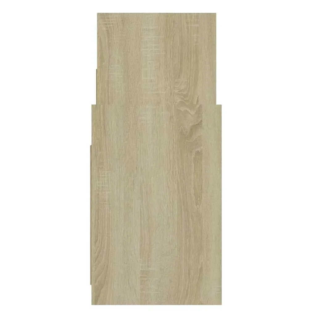 Brown Sonoma Oak Side Cabinet with 6 Shelves