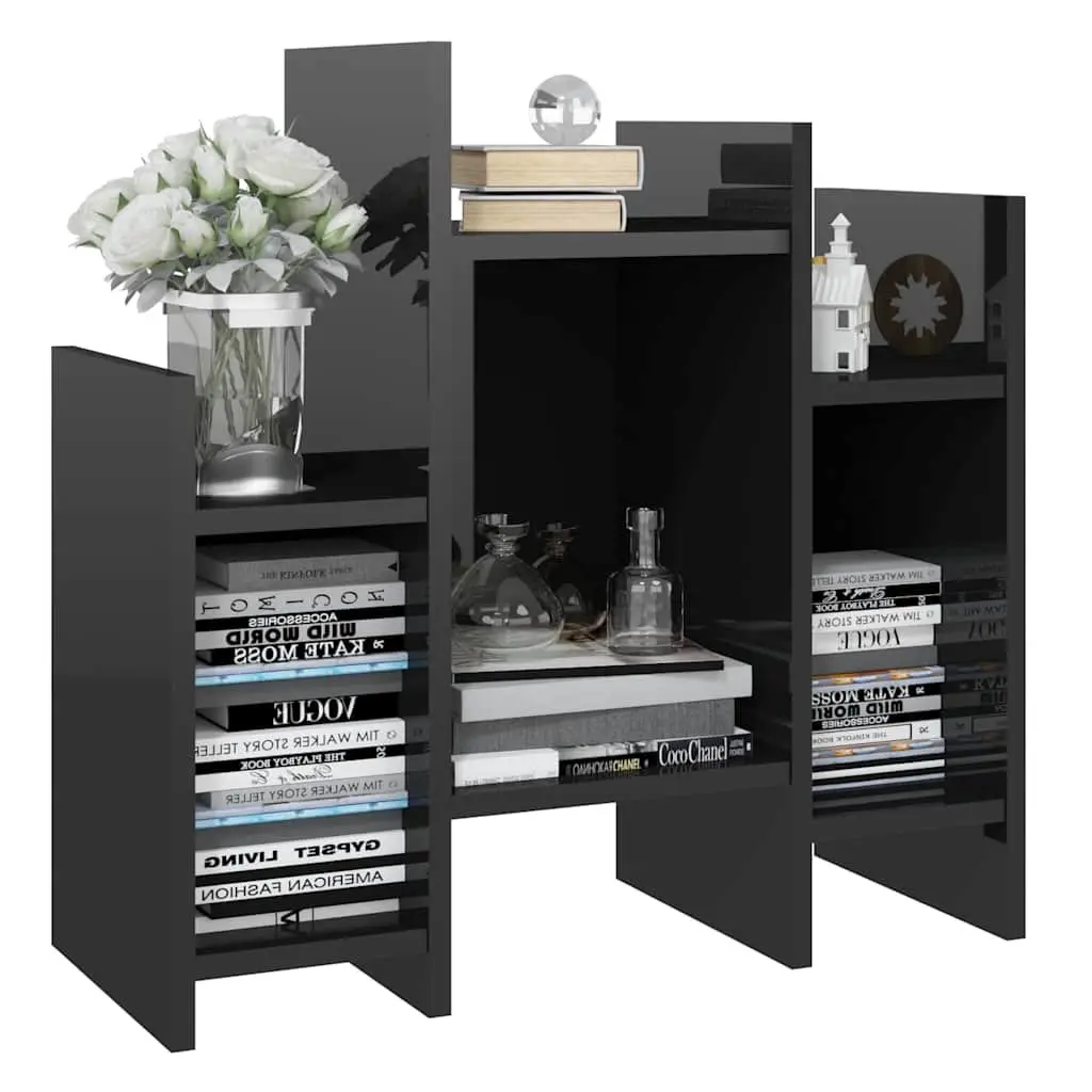 Side Cabinet High Gloss Black Storage Shelving Unit Furniture Sofa Table