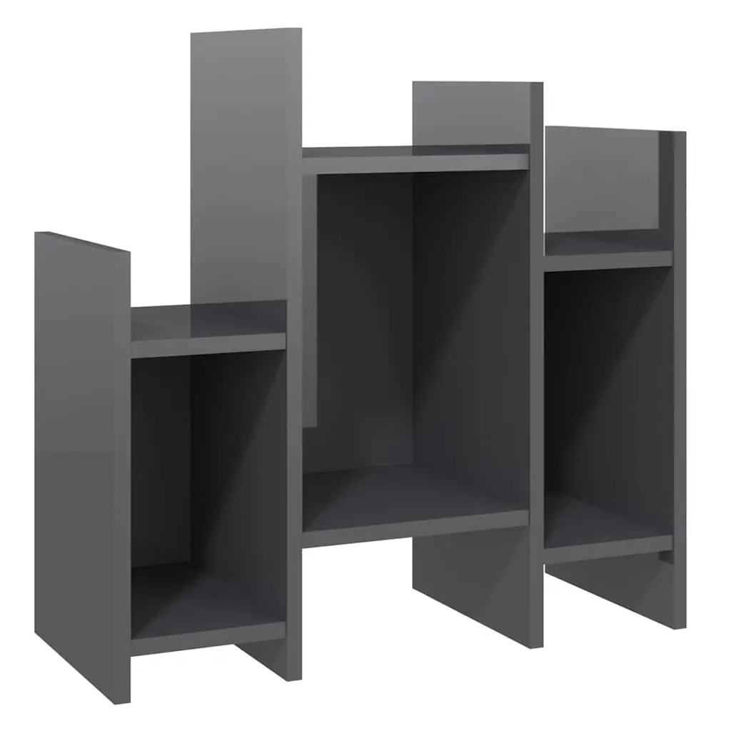 Grey Side Cabinet with 6 Shelves for Storage