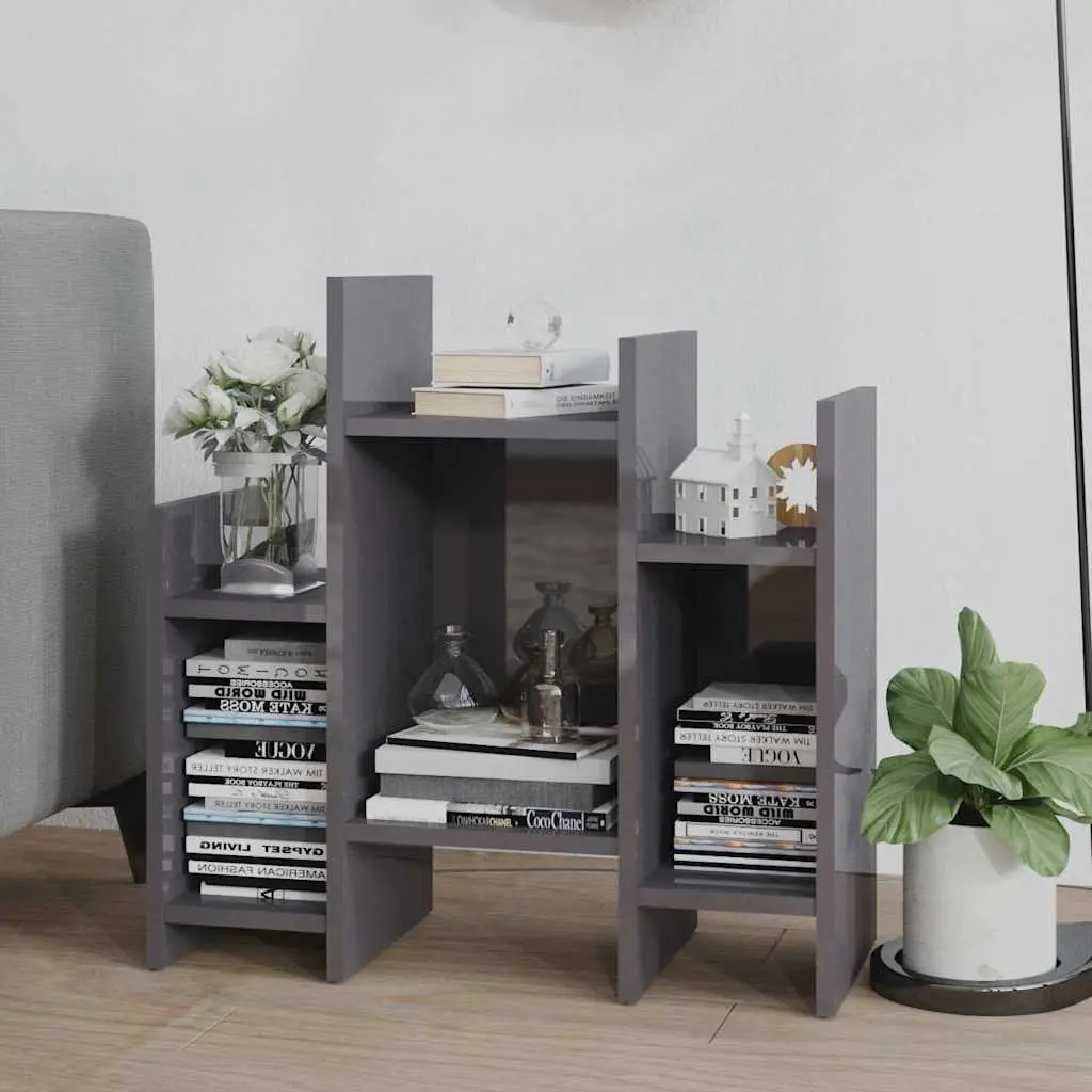 Grey Side Cabinet with 6 Shelves for Storage