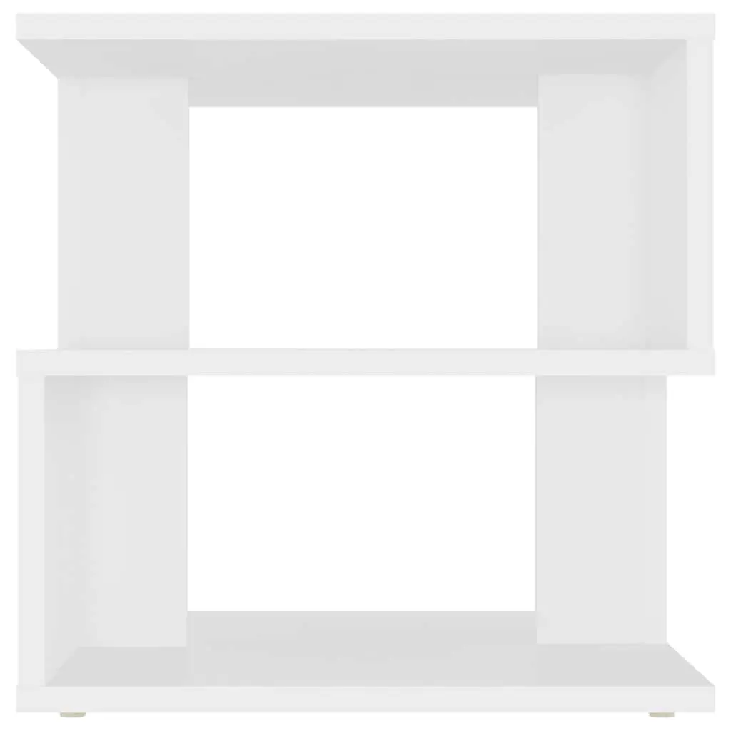 White End Table with Dual Shelves for Storage