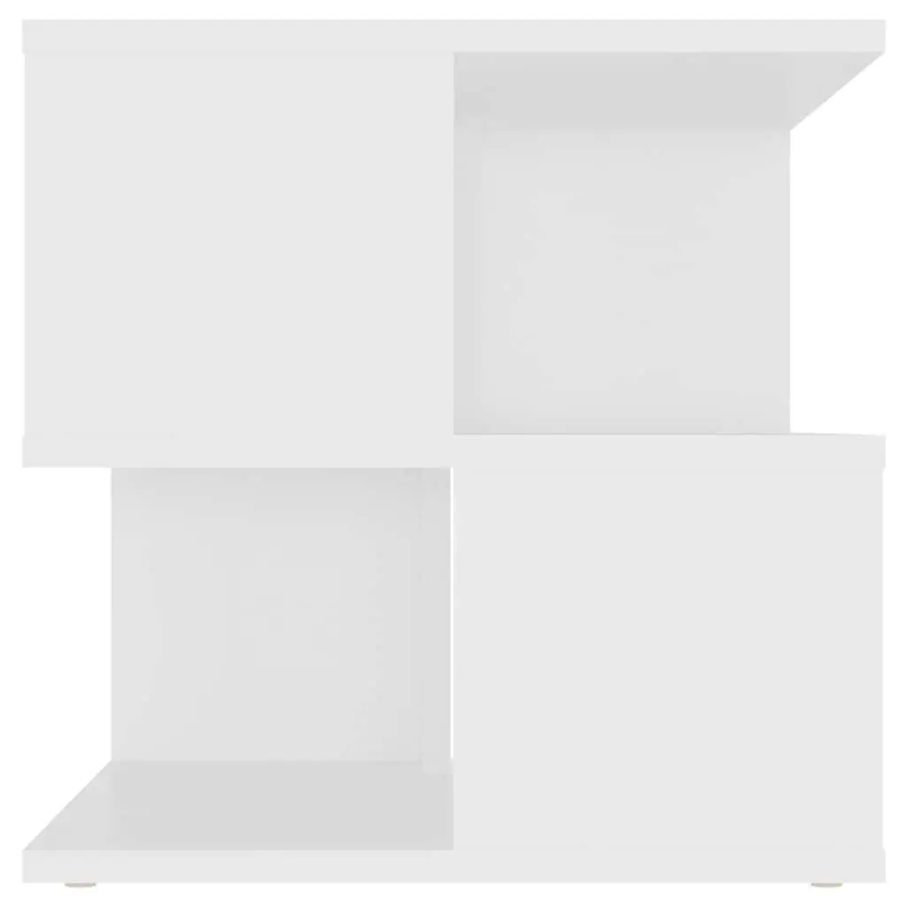 White End Table with Dual Shelves for Storage