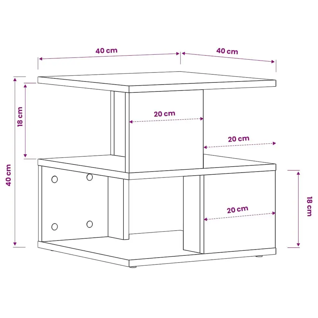 White End Table with Dual Shelves for Storage