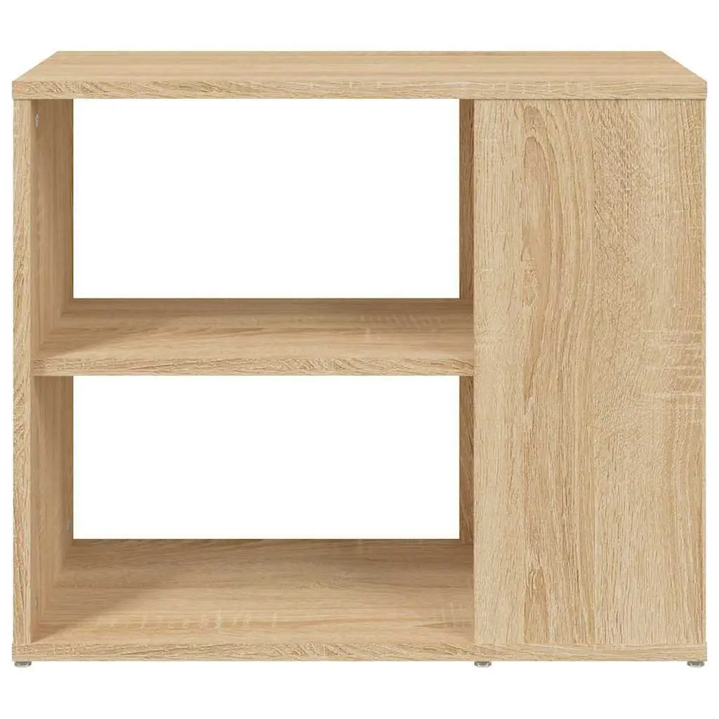 Side Cabinet Engineered Wood 60 x 30 x 50 cm Brown 2 Shelf Storage Organizer