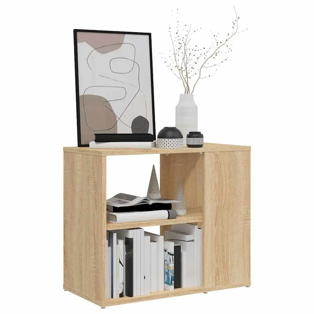 Side Cabinet Engineered Wood 60 x 30 x 50 cm Brown 2 Shelf Storage Organizer