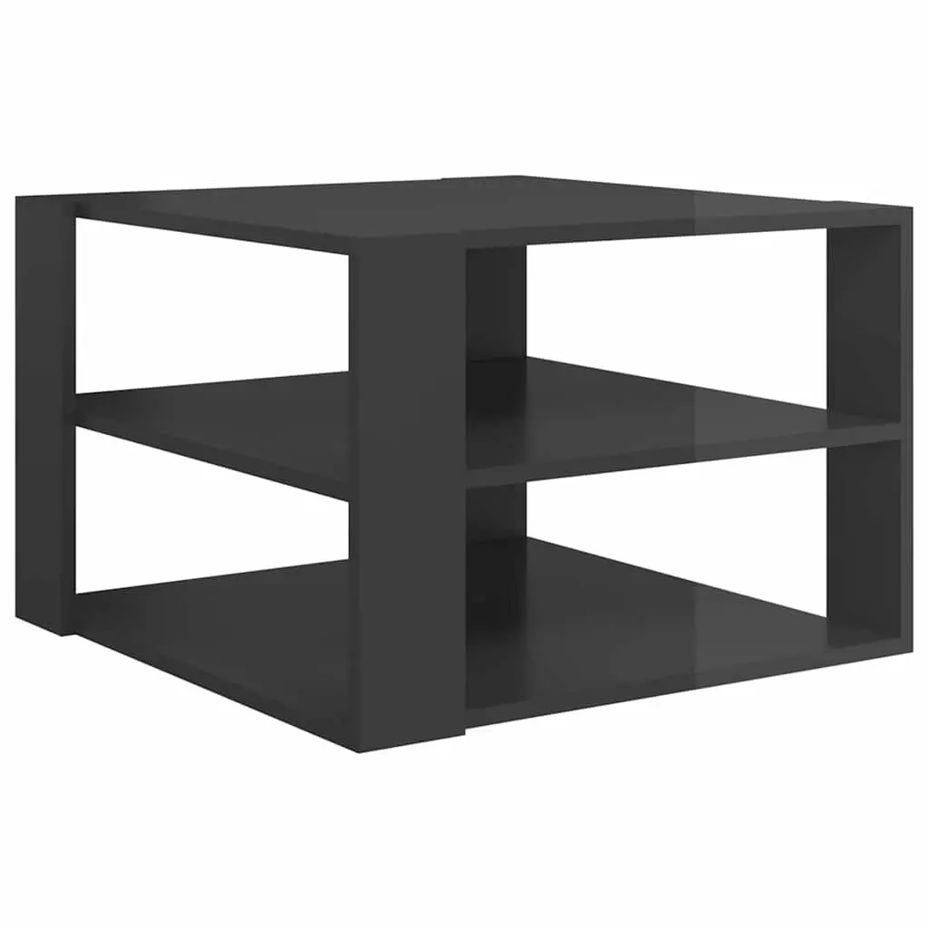 Grey Coffee Table with Storage Shelf