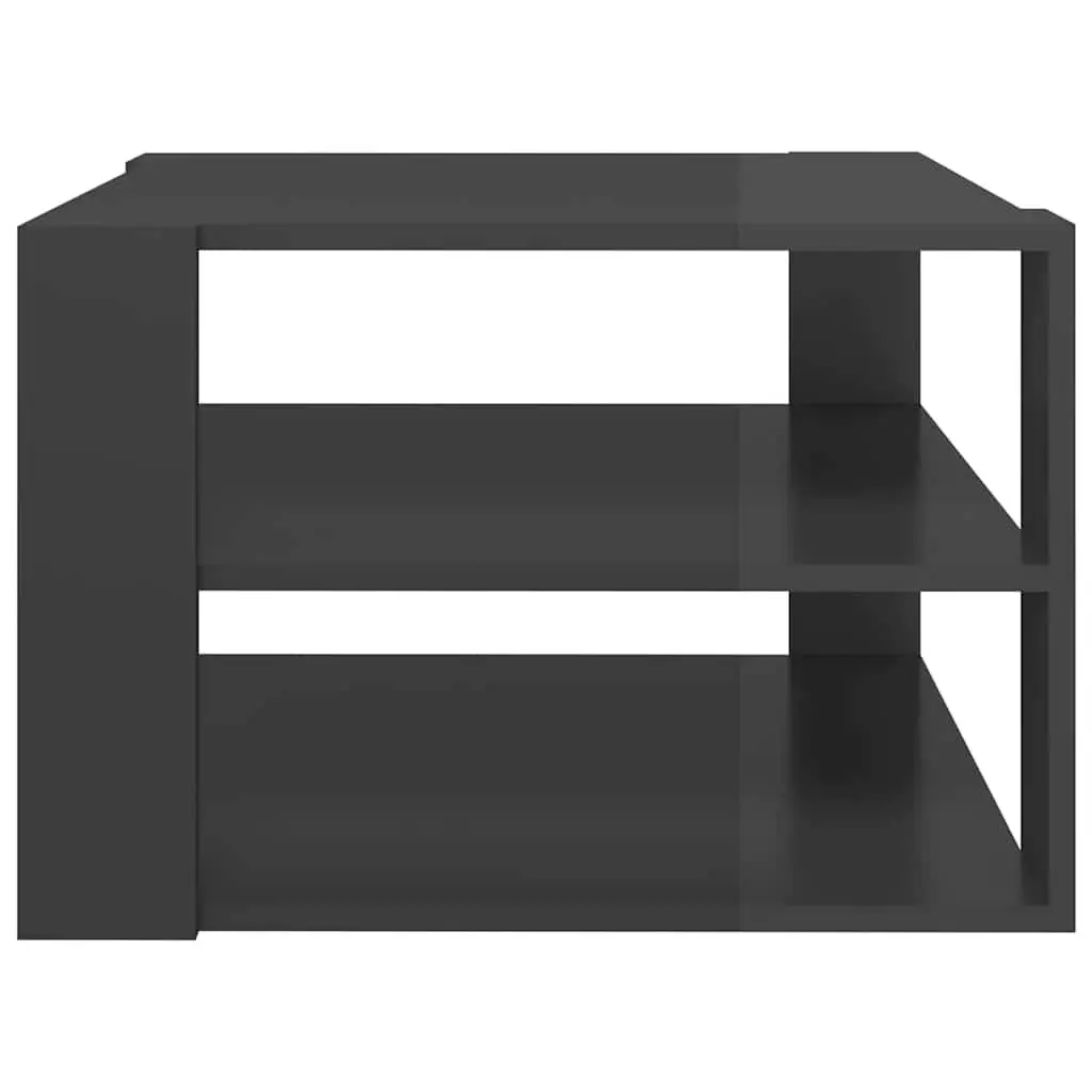 Grey Coffee Table with Storage Shelf