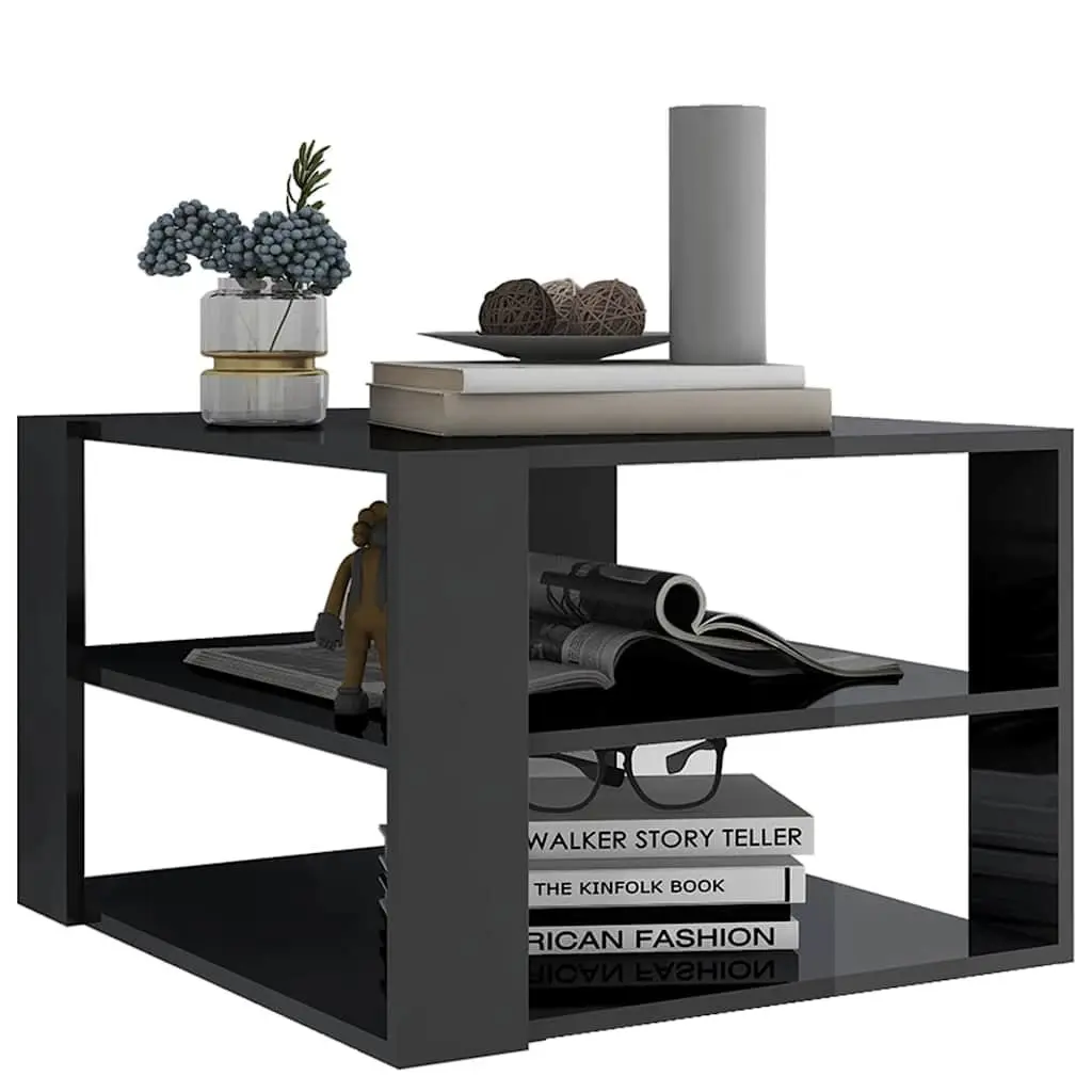 Grey Coffee Table with Storage Shelf