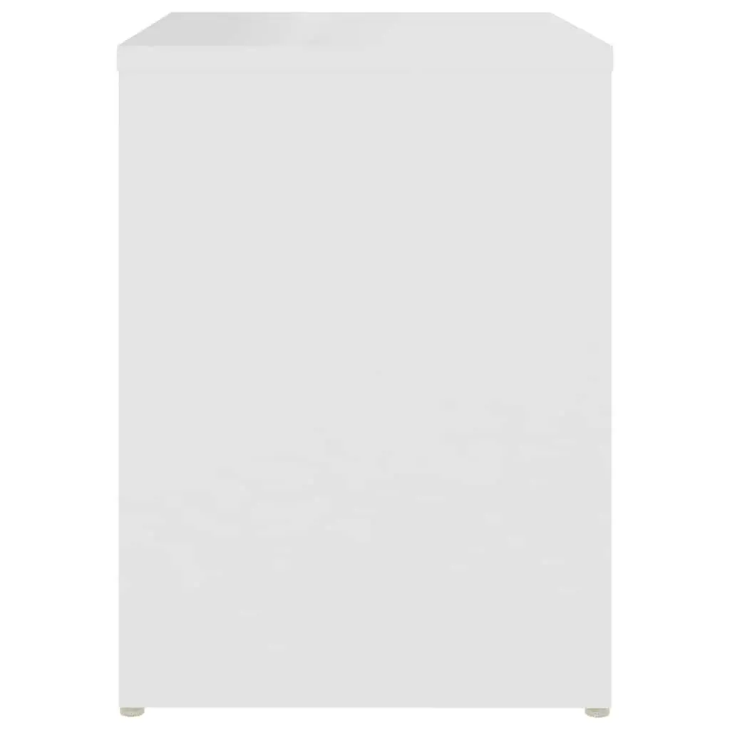 White Engineered Wood Bedside Table Nightstand 2 Pack