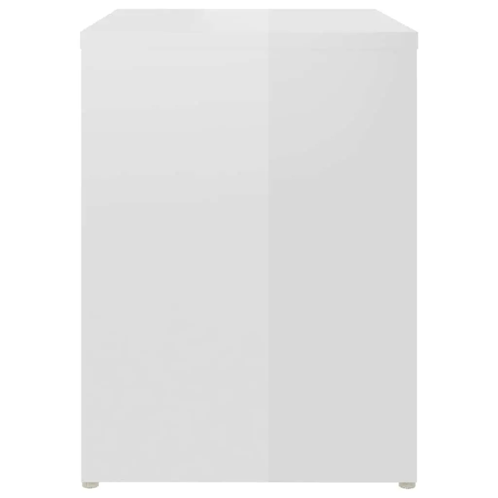 Bedside Tables 2 pcs White High Gloss Nightstand Cabinet Storage Shelf Bedroom