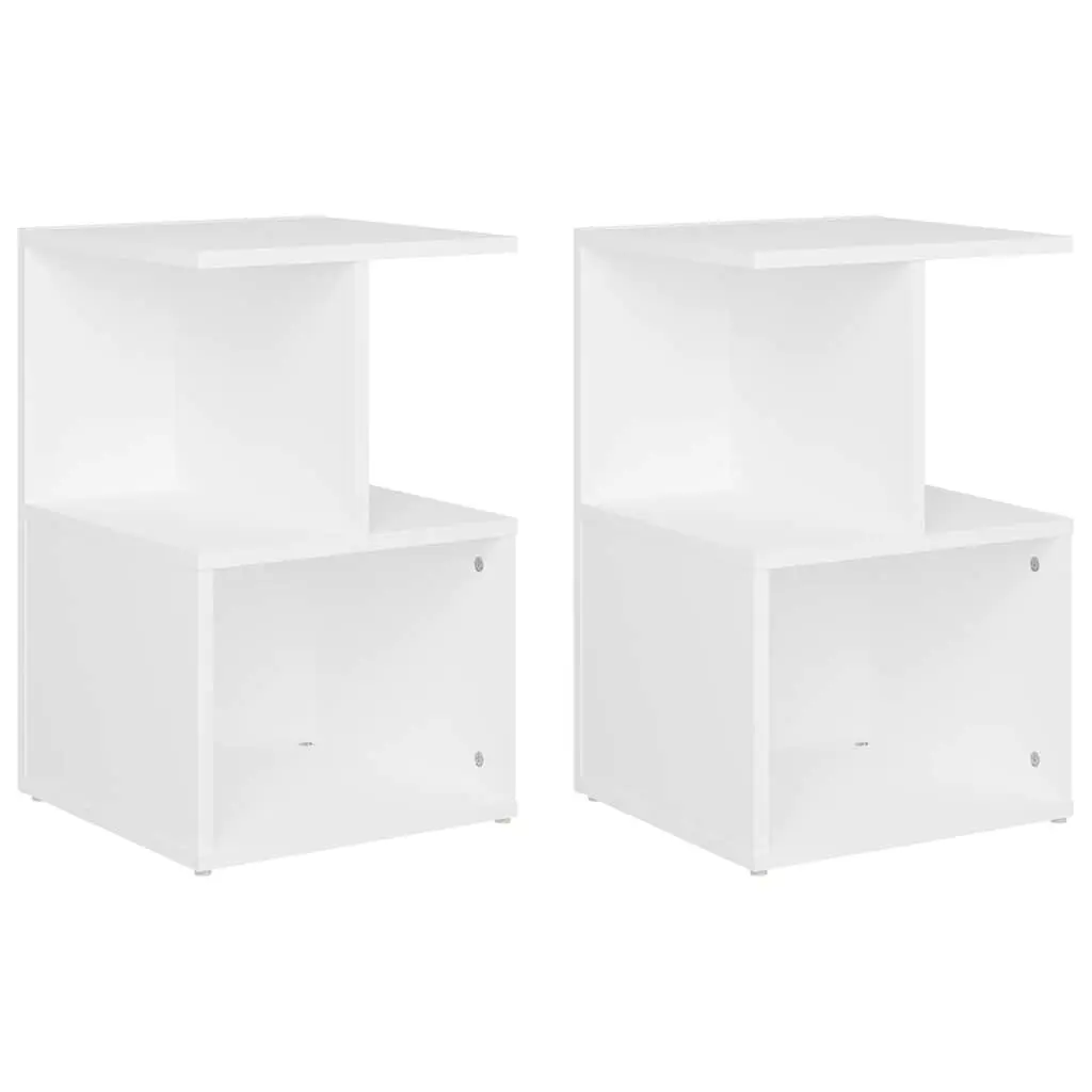 Bedside Cabinets Set Engineered Wood 35x35x55 cm White