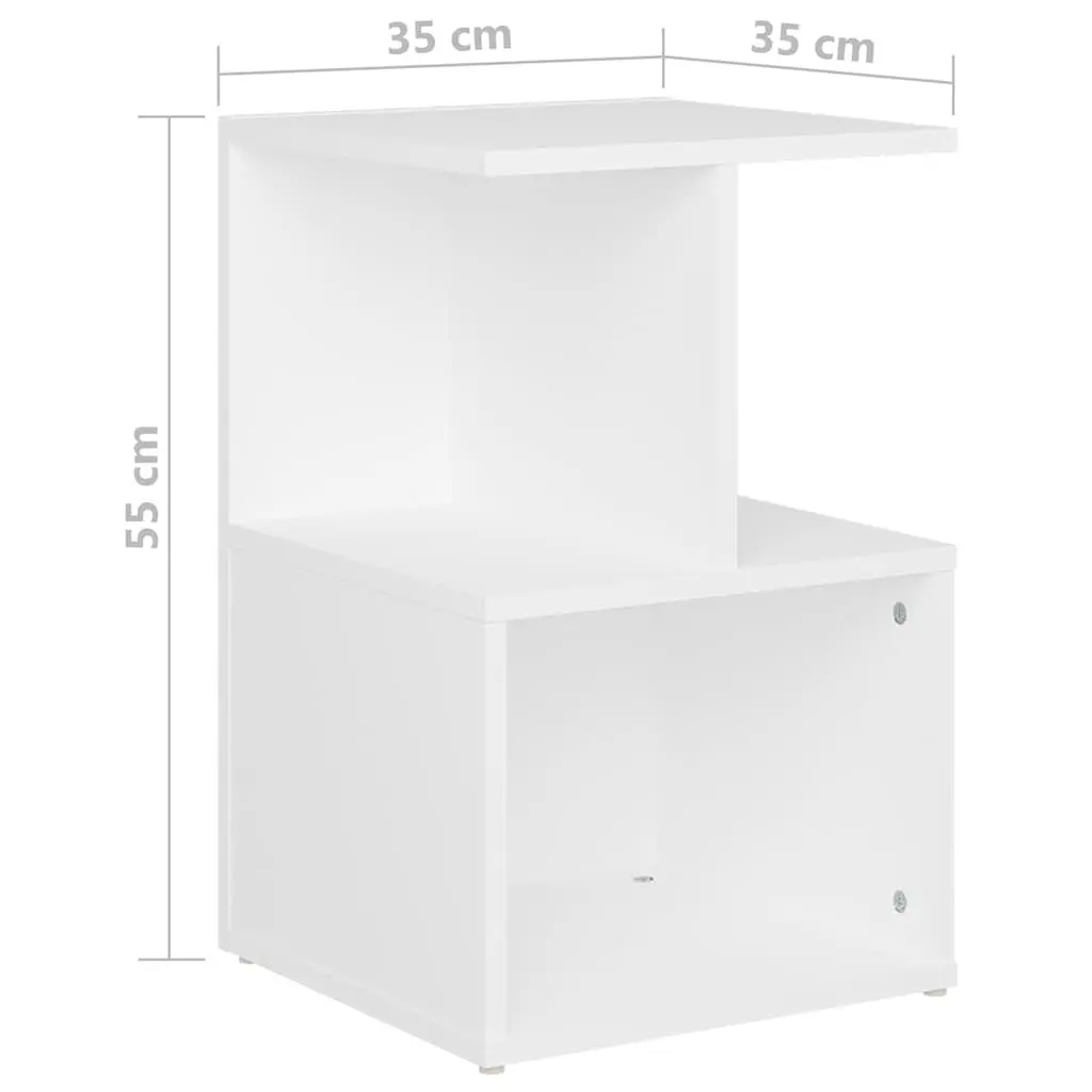 Bedside Cabinets Set Engineered Wood 35x35x55 cm White
