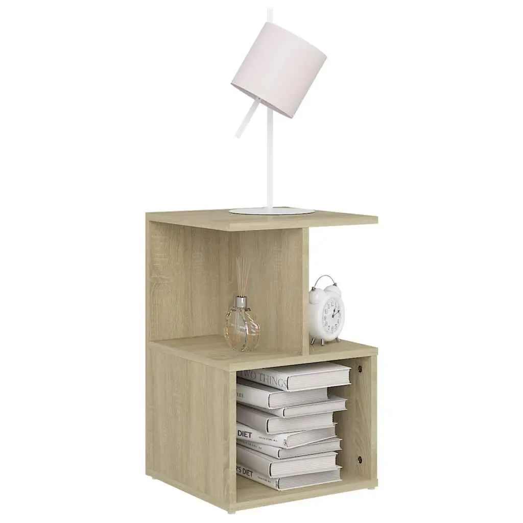 2-Piece Bedside Cabinet Set in Brown Engineered Wood