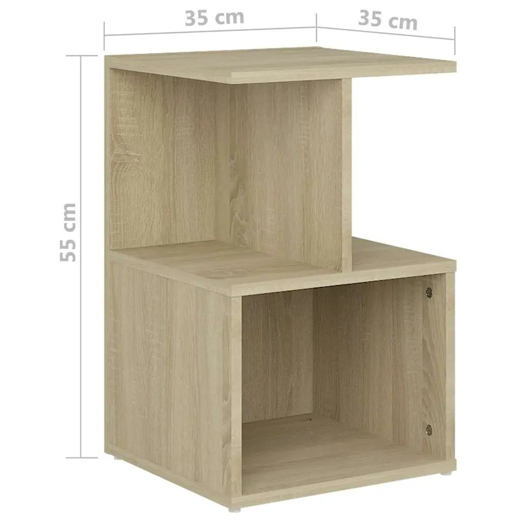 2-Piece Bedside Cabinet Set in Brown Engineered Wood