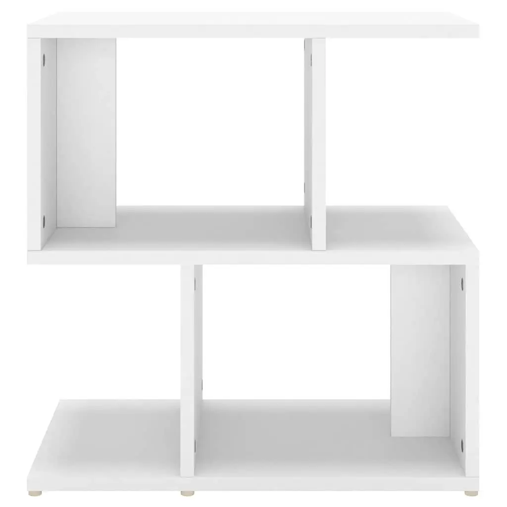 White Bedside Cabinet with Open Compartments