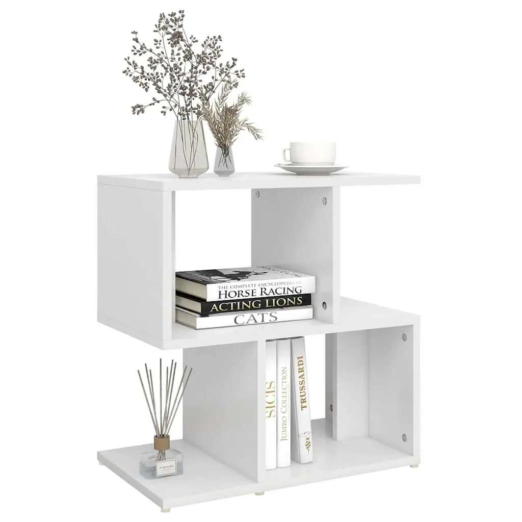 White Bedside Cabinet Set with Open Storage