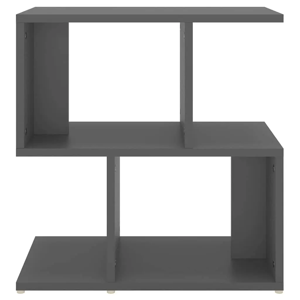 Grey Bedside Cabinet Set with Open Compartments