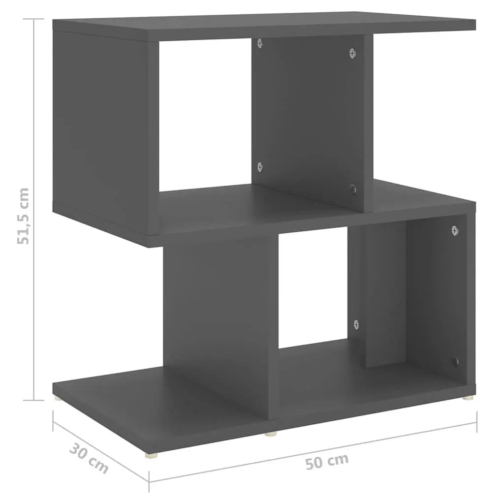 Grey Bedside Cabinet Set with Open Compartments