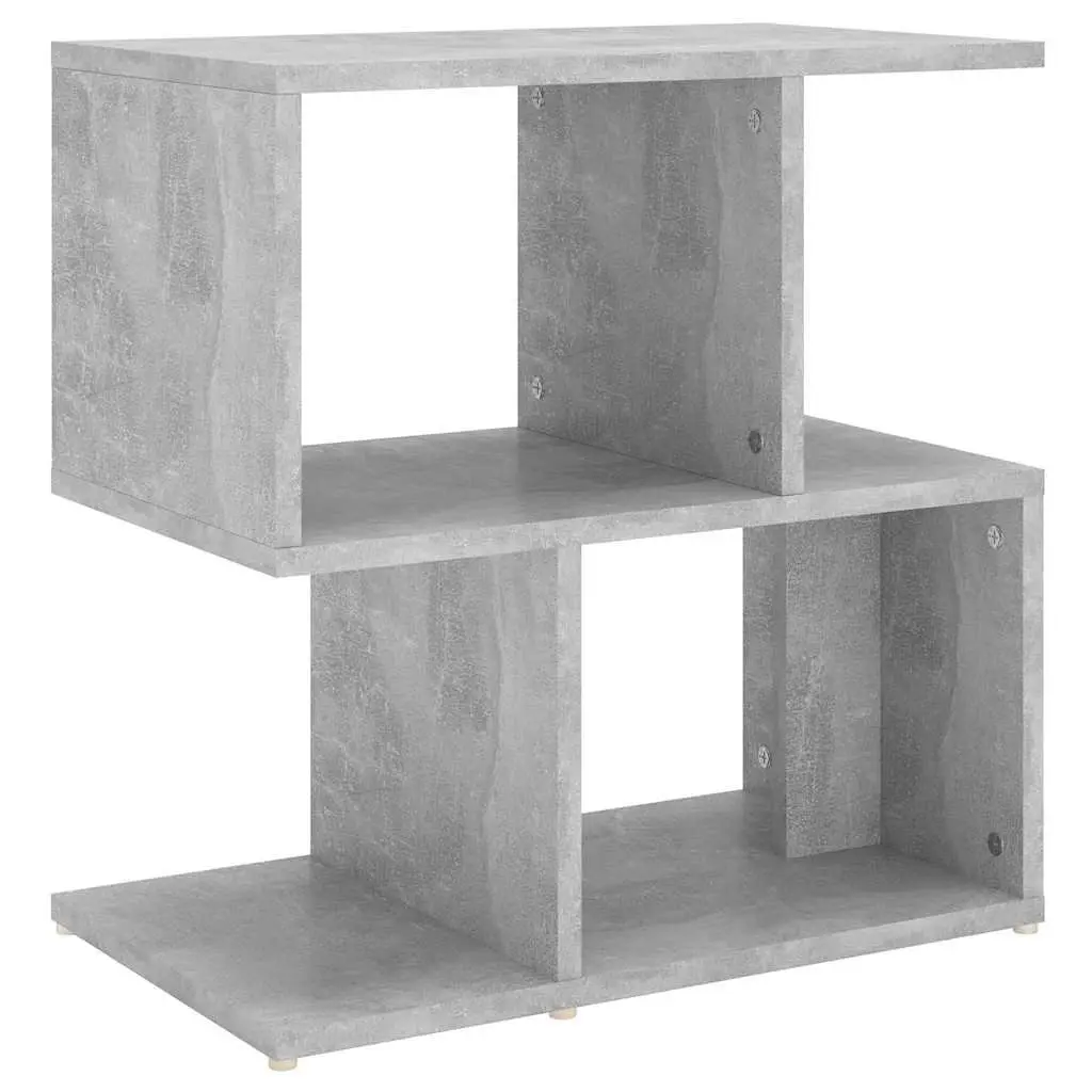 Grey Bedside Cabinet with Open Compartments