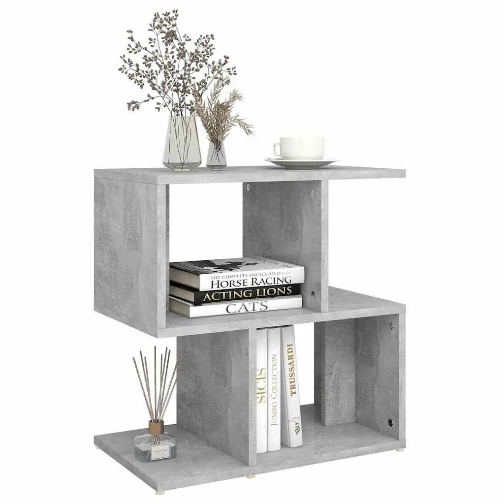 Grey Bedside Cabinet with Open Compartments