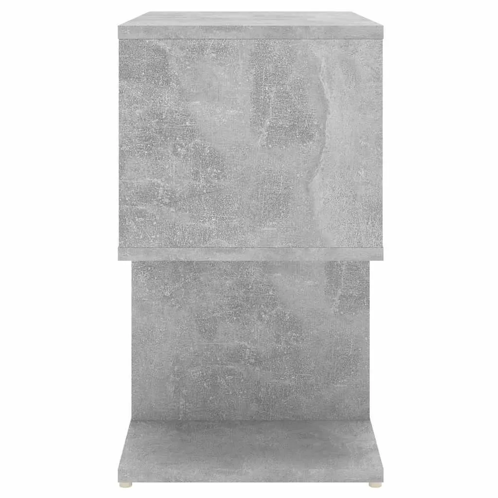 Grey Bedside Cabinet with Open Compartments