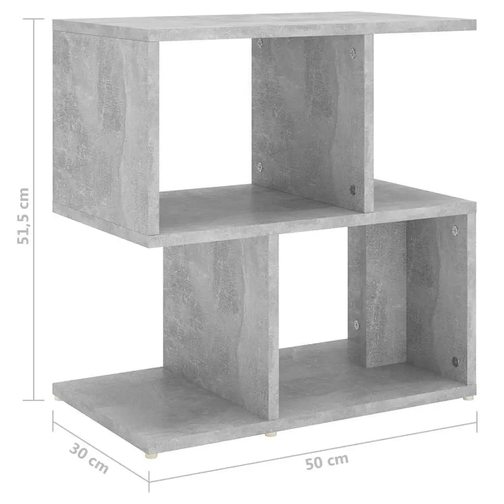 Grey Bedside Cabinet with Open Compartments