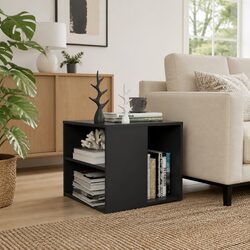 Stylish Grey Side Table with 3 Shelves and Durable Design