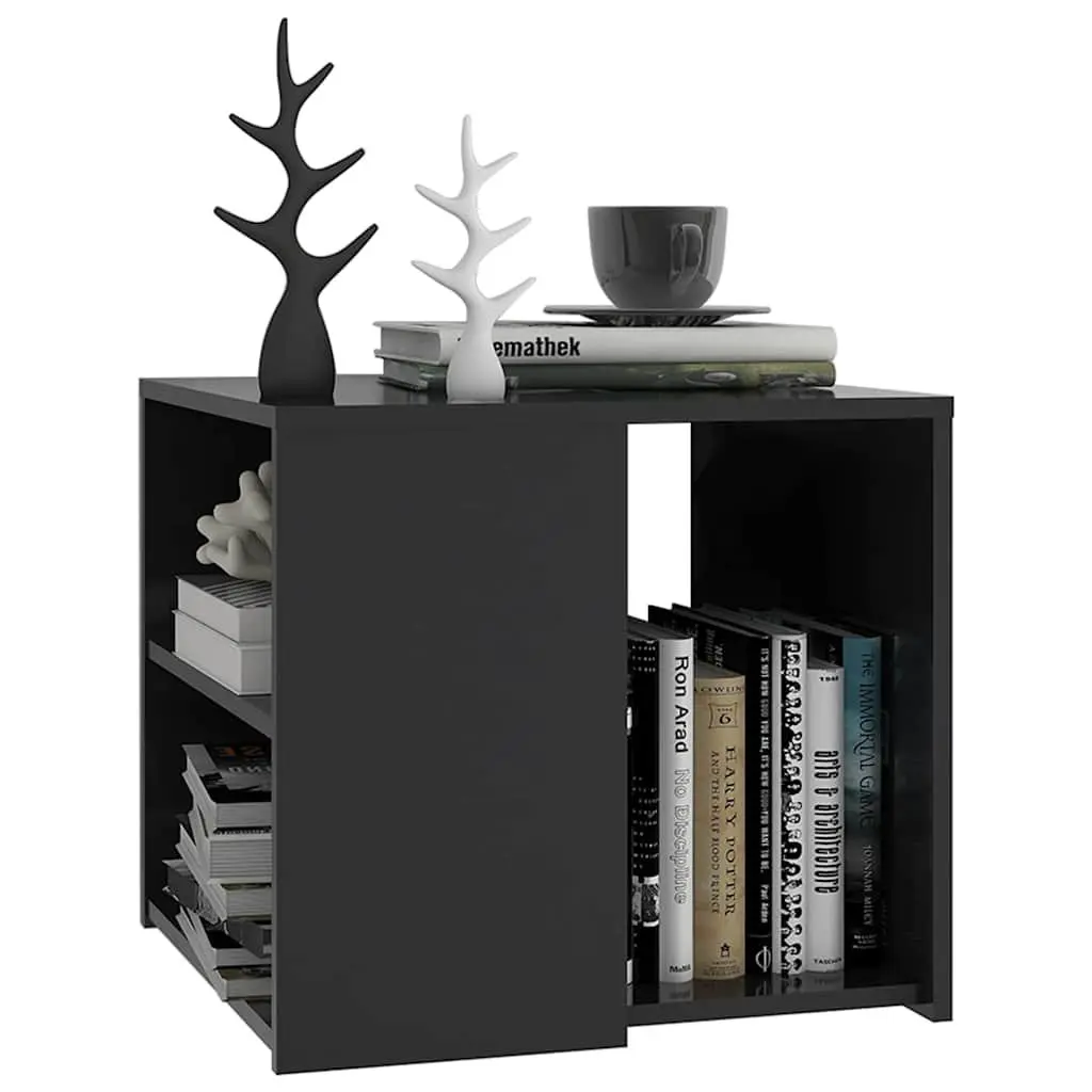 Side Table Grey 50x50x45 cm End Table 3 Shelf Storage Cabinet Accent Furniture