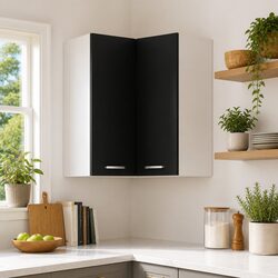 Durable Black Hanging Corner Kitchen Cabinet with Shelves