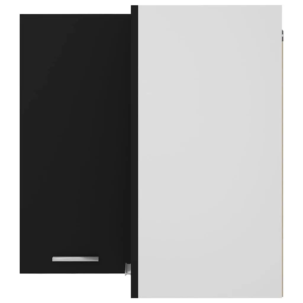Black Hanging Corner Kitchen Cabinet with Shelves