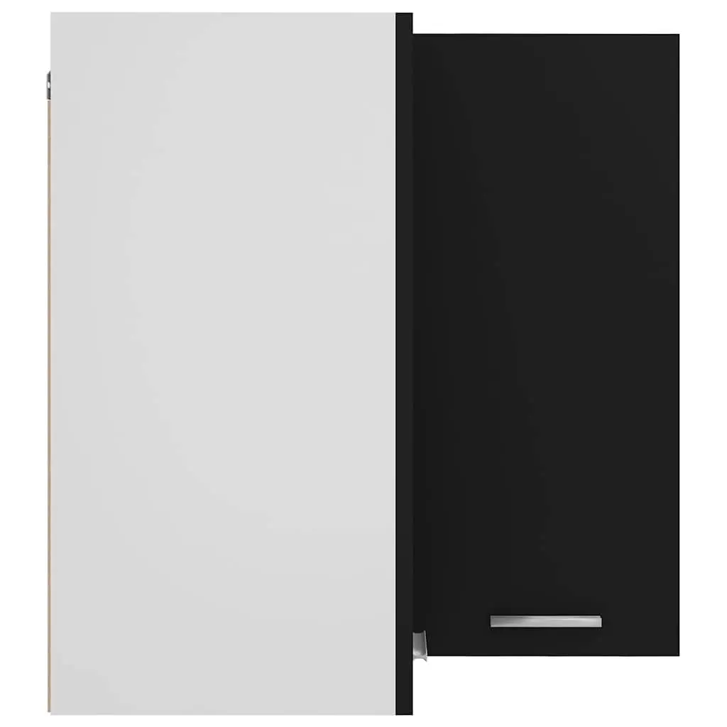 Black Hanging Corner Kitchen Cabinet with Shelves
