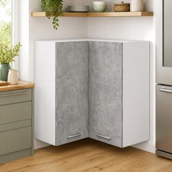 Premium Grey Wall-Mounted Corner Kitchen Cabinet