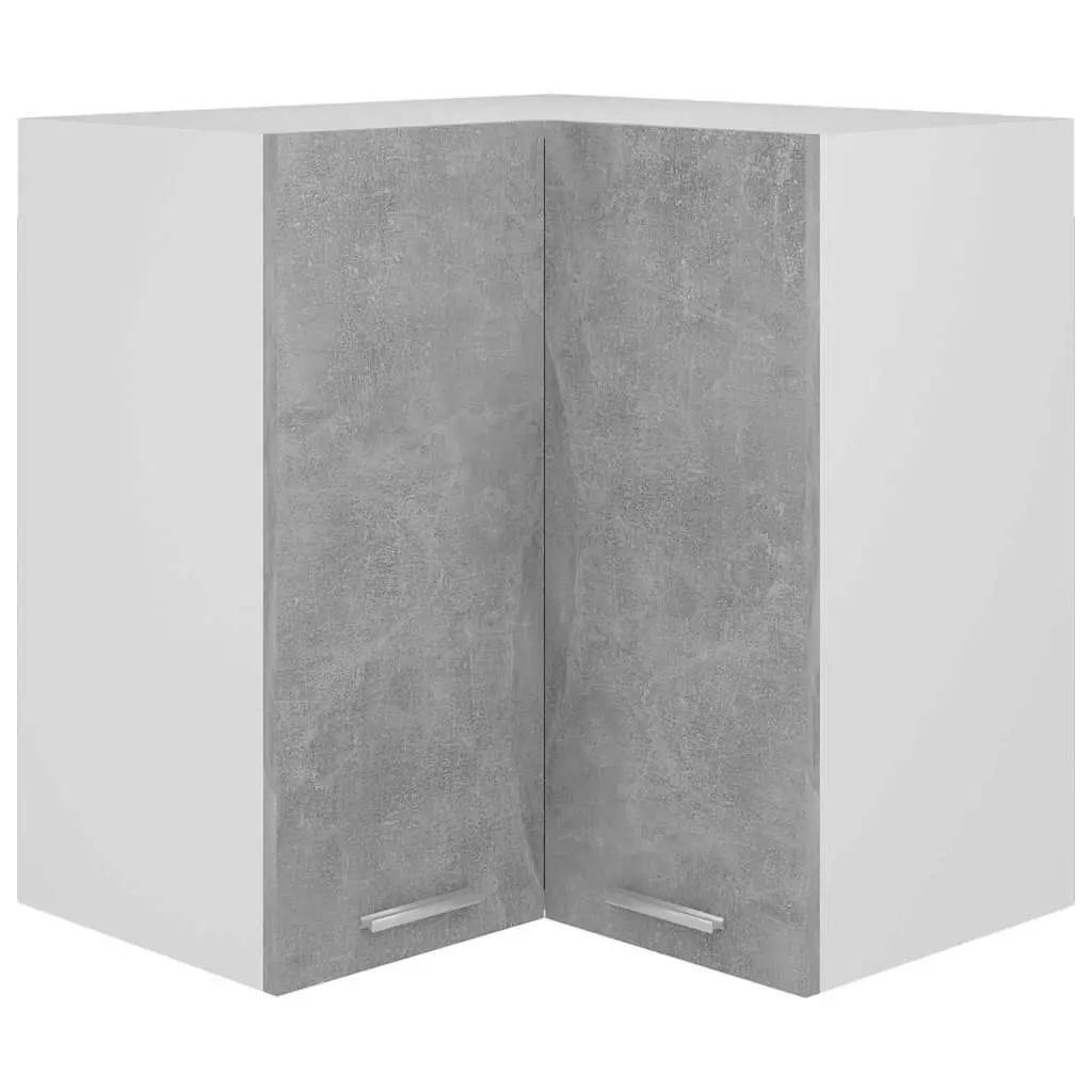 Grey Wall-Mounted Corner Kitchen Cabinet