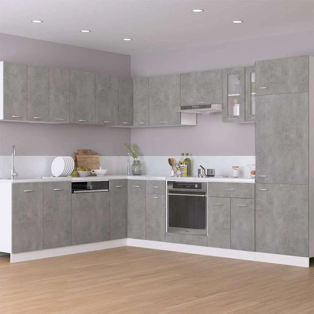 Grey Wall-Mounted Corner Kitchen Cabinet