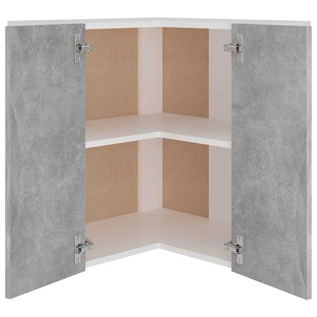 Grey Wall-Mounted Corner Kitchen Cabinet