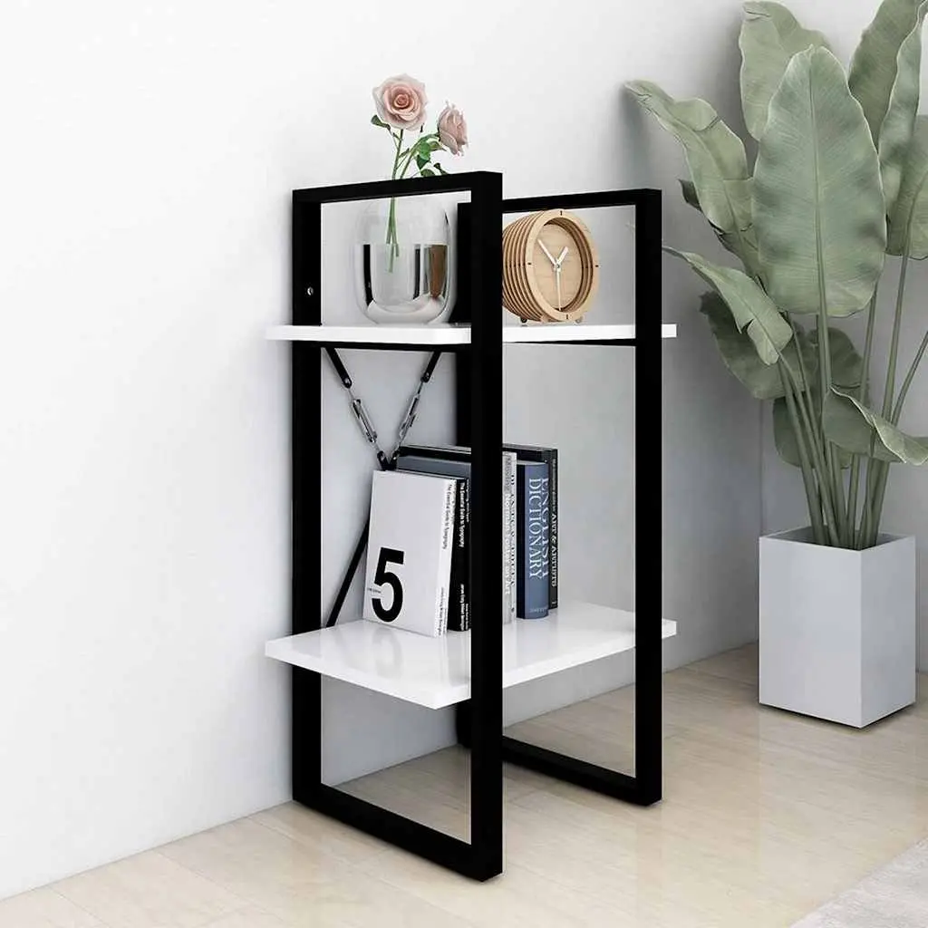 2-Tier Book Cabinet Engineered Wood 40x30x70 cm White