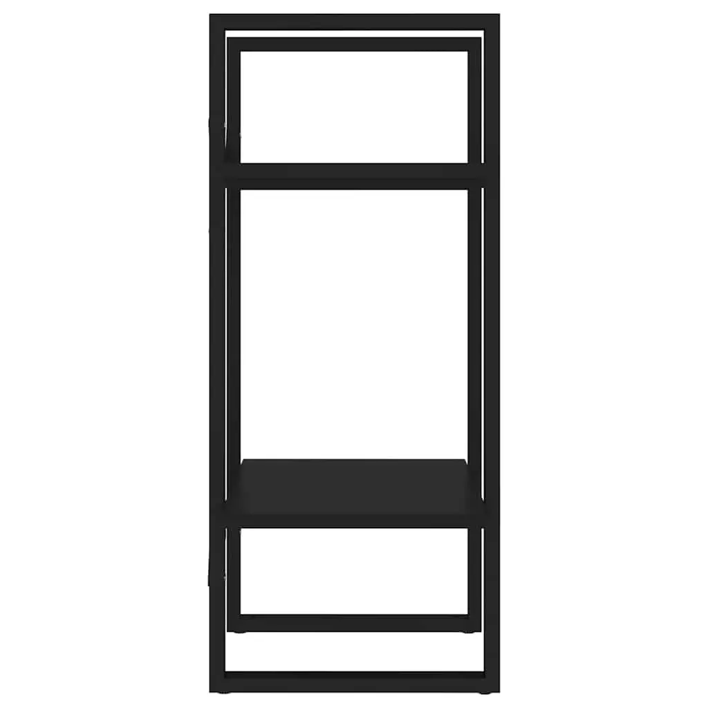 Black Engineered Wood 2-Tier Book Cabinet