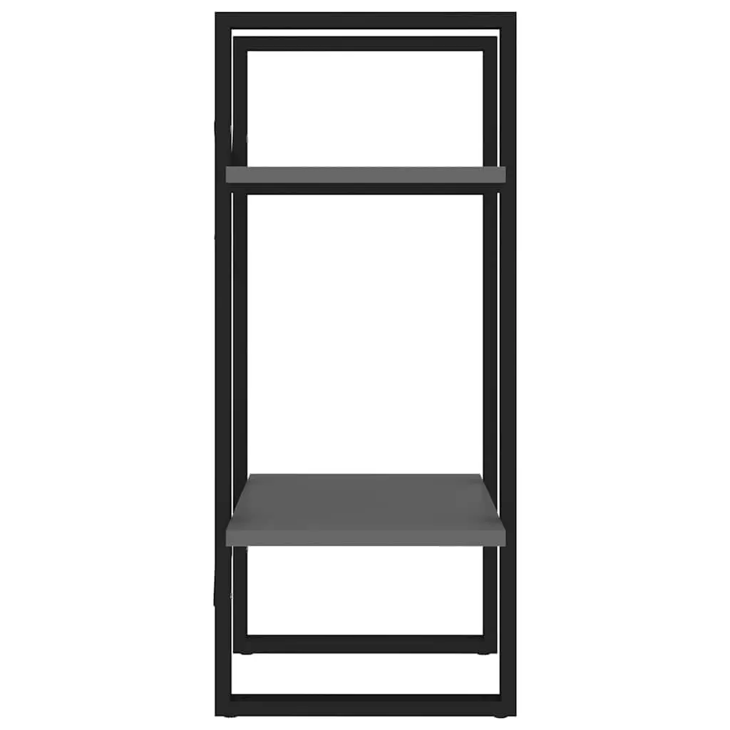 Book Cabinet Engineered Wood 2-Tier Grey Storage Shelving Unit