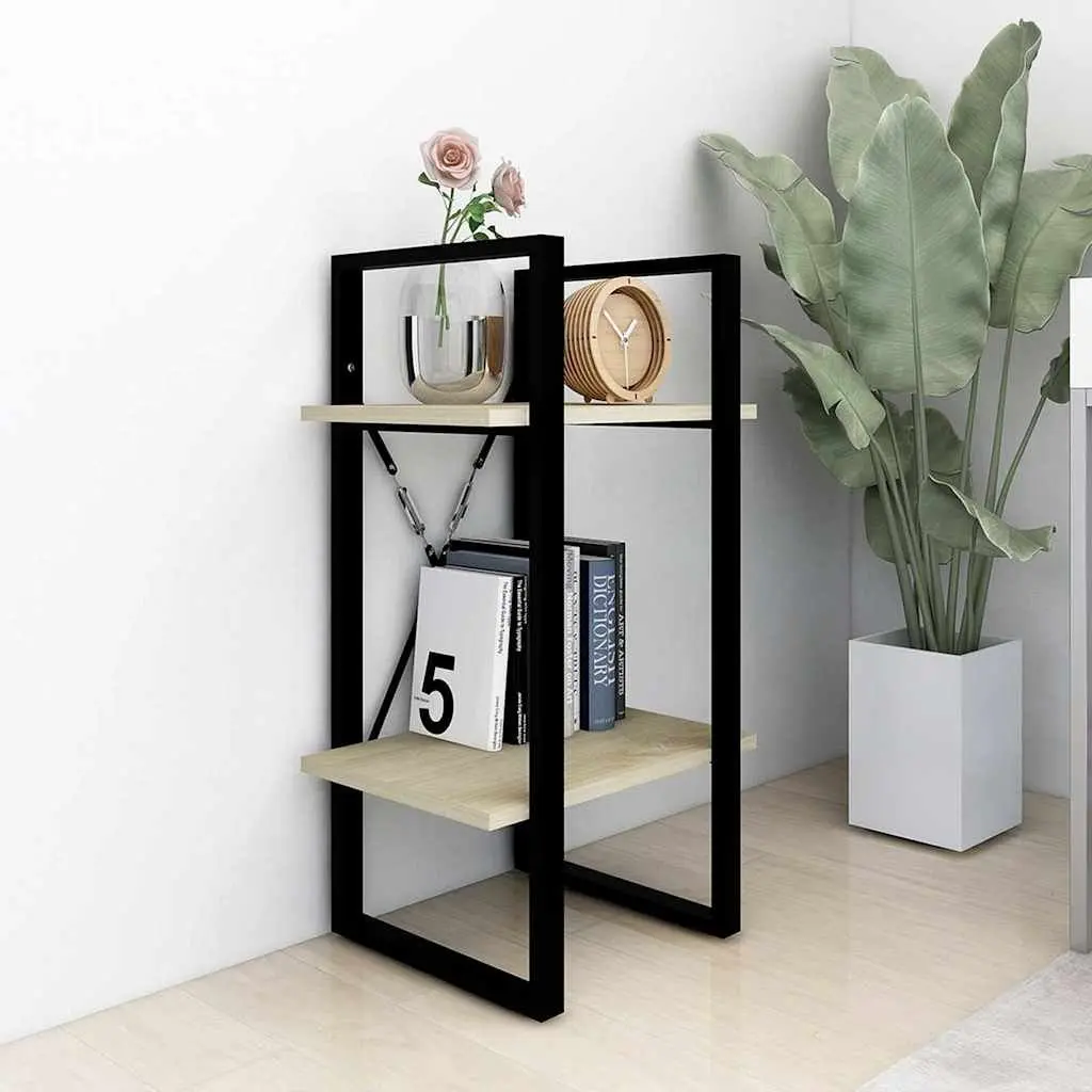 2-Tier Book Cabinet Engineered Wood 40x30x70cm Brown