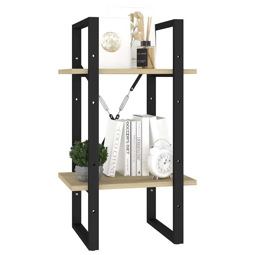 2-Tier Book Cabinet Engineered Wood 40x30x70cm Brown