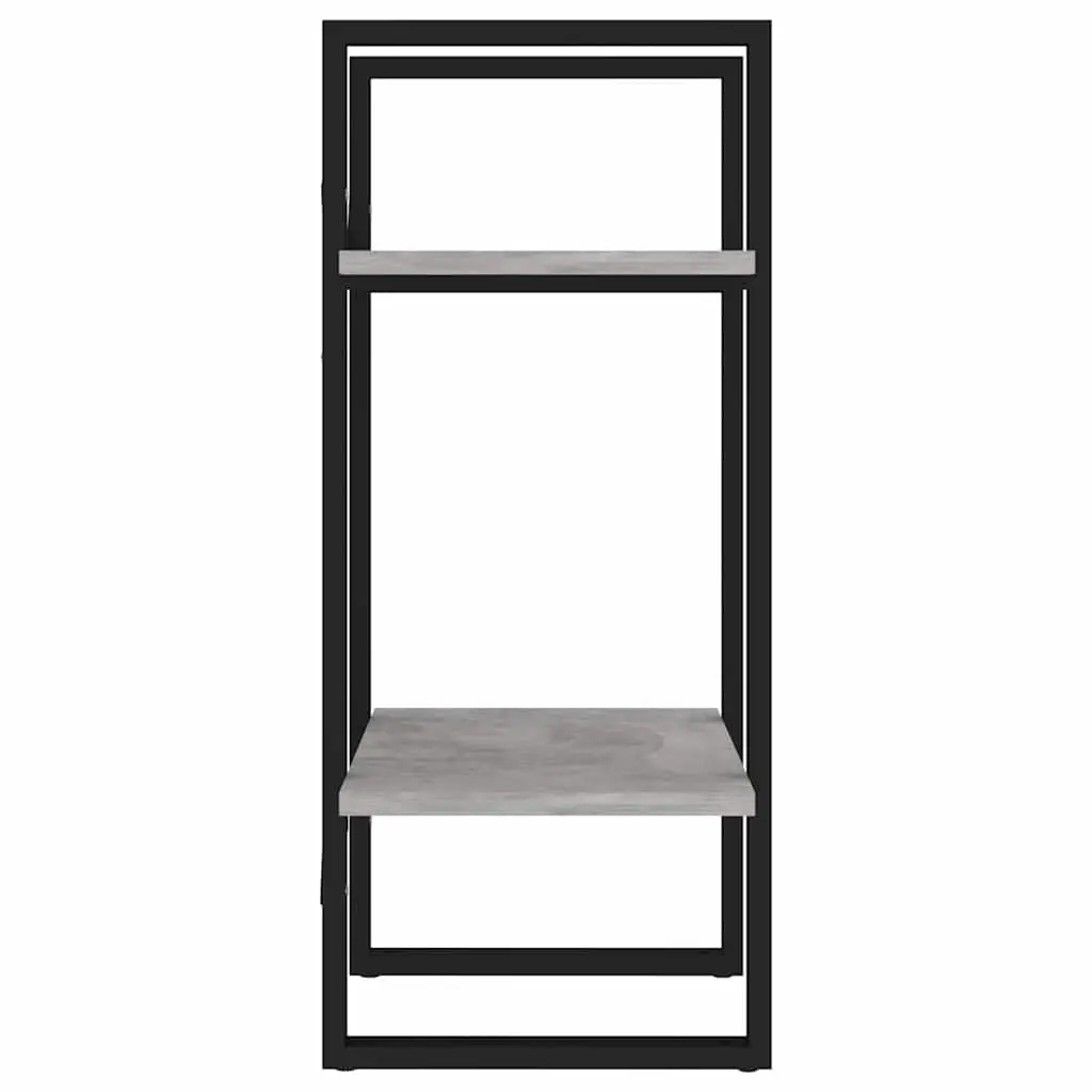 Grey Engineered Wood Book Cabinet 2 Tier Storage Shelving Unit 40x30x70cm