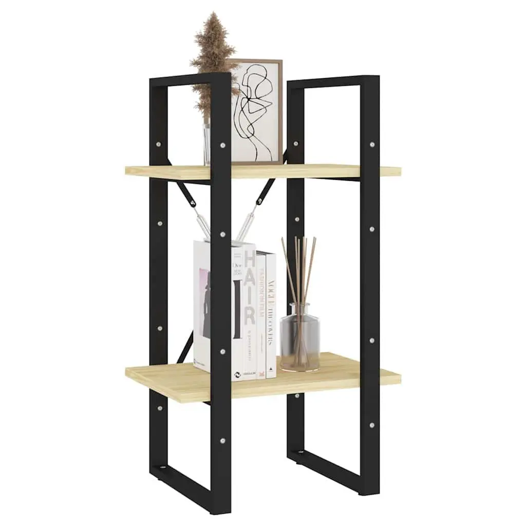 2-Tier Book Cabinet Storage Shelving Unit Brown Standing Bookcase Display Shelf