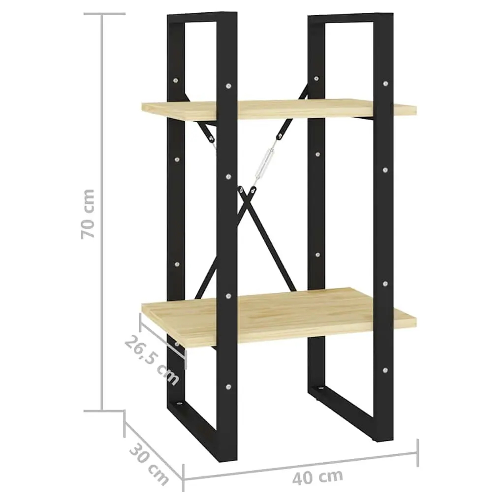 2-Tier Book Cabinet Storage Shelving Unit Brown Standing Bookcase Display Shelf
