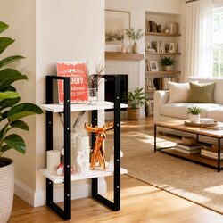 Durable 2-Tier White Book Cabinet with Pine Wood