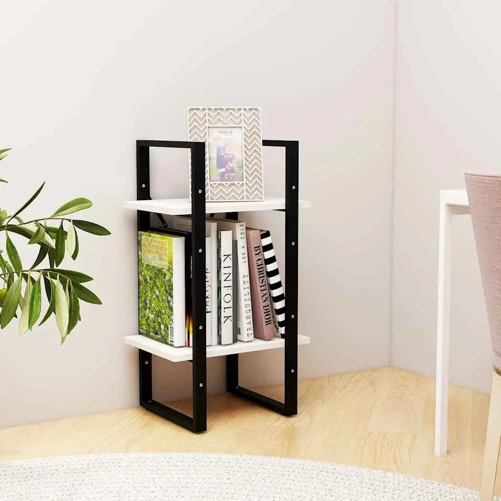 2-Tier Book Cabinet Solid Pine Wood 40 x 30 x 70 cm White