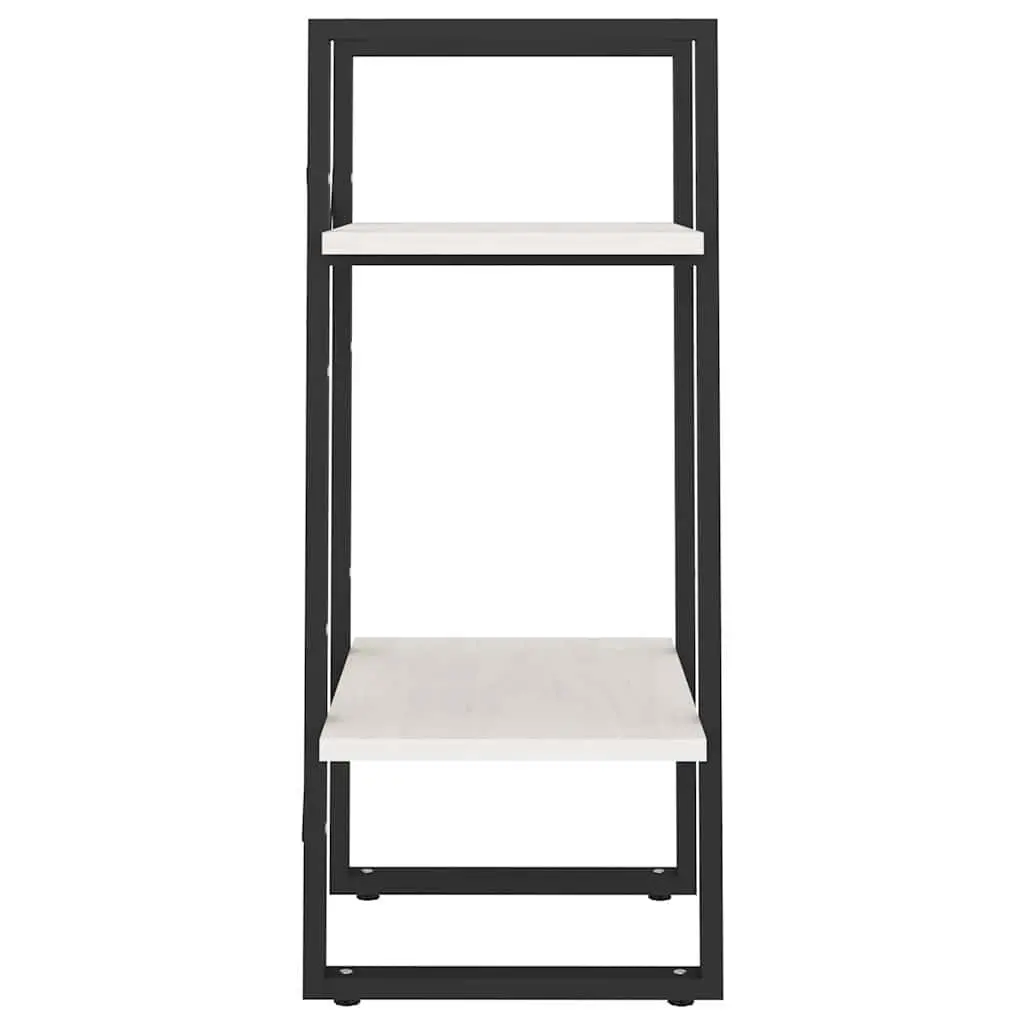 2-Tier Book Cabinet Solid Pine Wood 40 x 30 x 70 cm White
