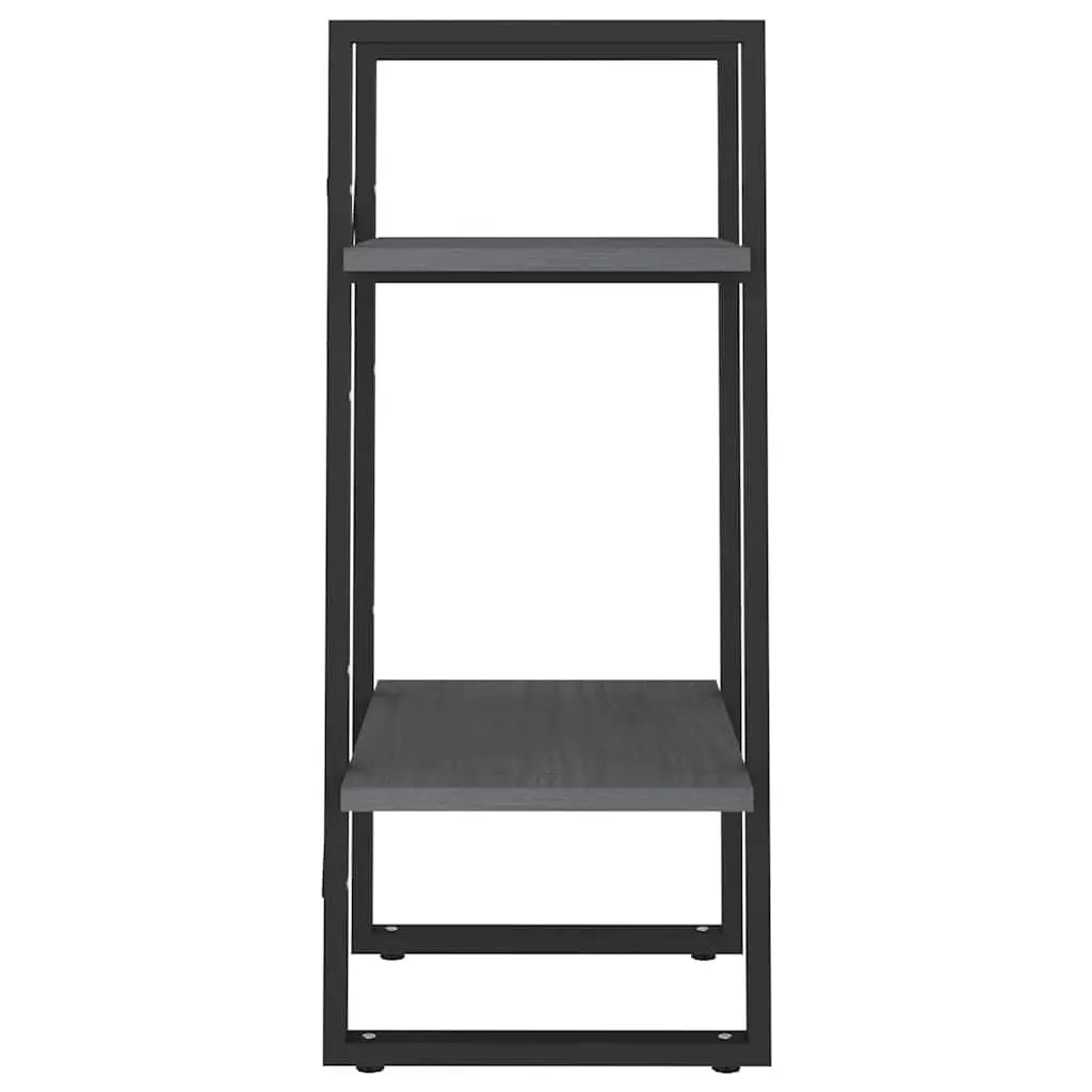 Solid Pine Wood 2-Tier Book Cabinet in Grey