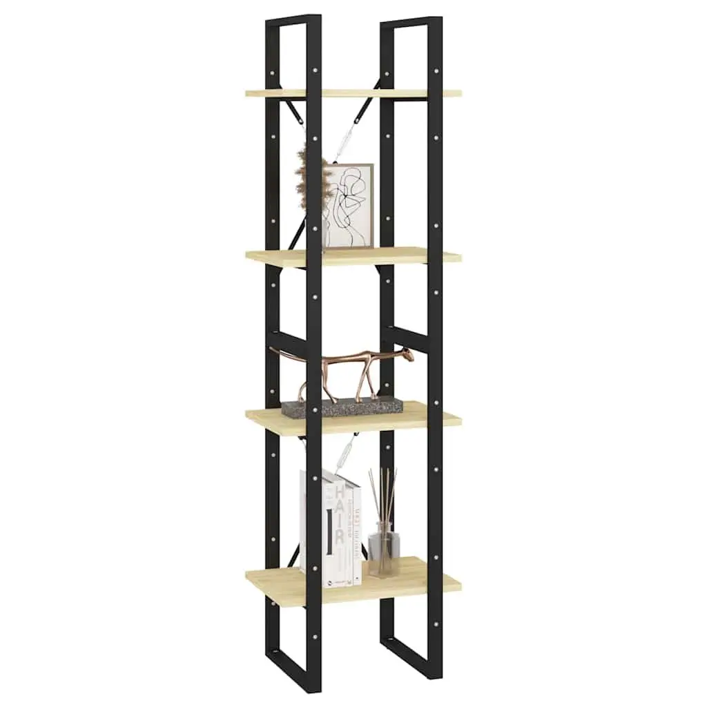 4-Tier Solid Pine Wood Book Cabinet for Optimal Storage